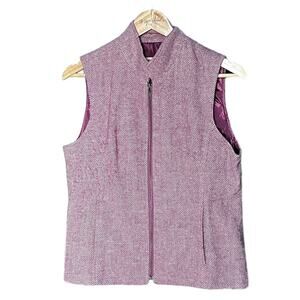 Coldwater Creek purple wool blend herringbone vest size 10